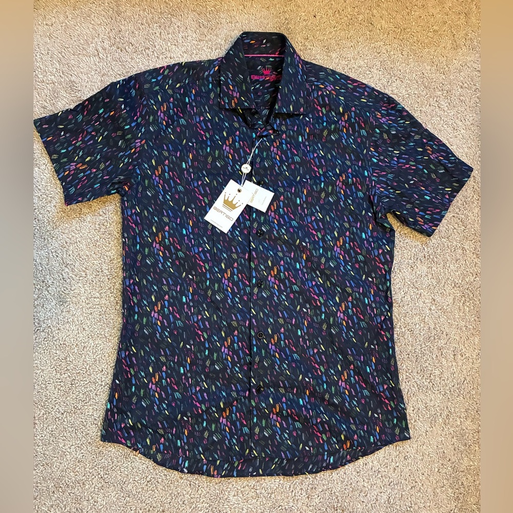 NEW Bertigo Lux Collection Dwayne 18 Button Down Shirt - Men's Medium - $145